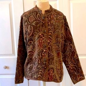 Flashback, Vintage Tapestry Brocade Jacket in Earth Tones- Medium